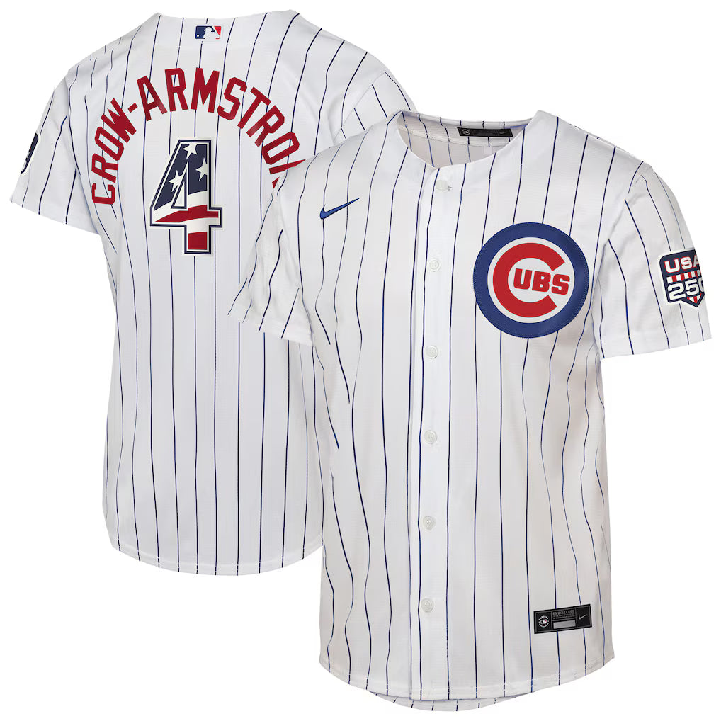 Chicago Cubs Pete Crow-Armstrong Home USA 250 Youth Jersey